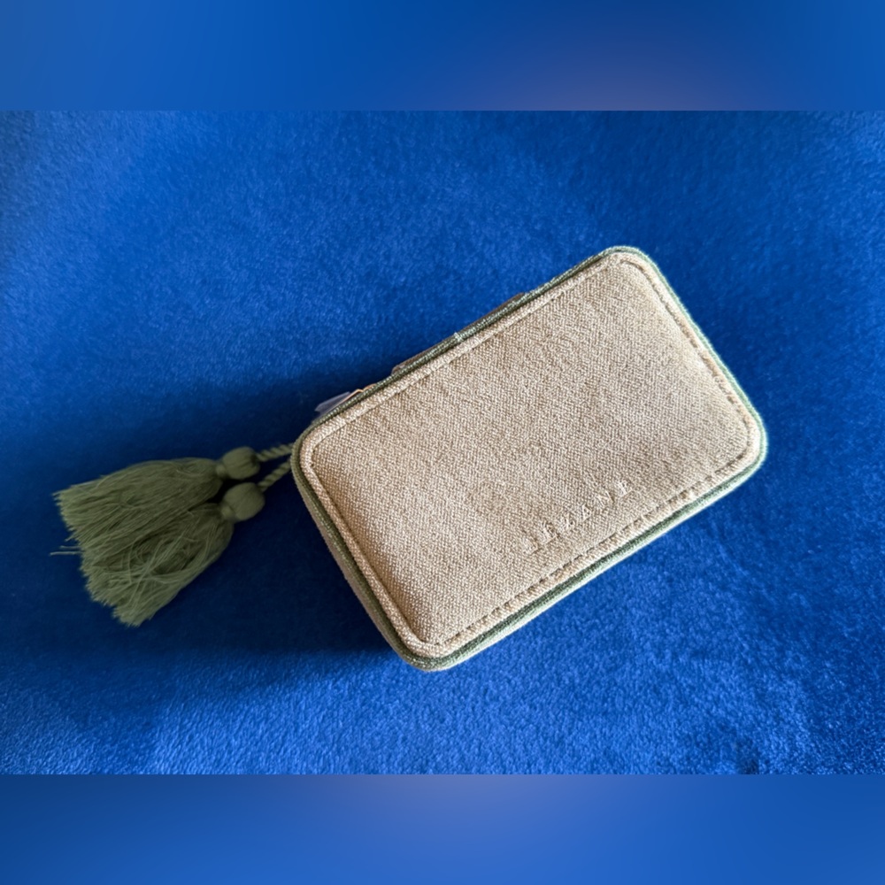 🇫🇷 NWOT ✨ Sézane Velvet Travel Jewelry Case, Green - Picture 3 of 6